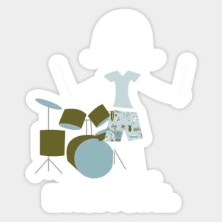 Funny Womens Drum Girl Sticker